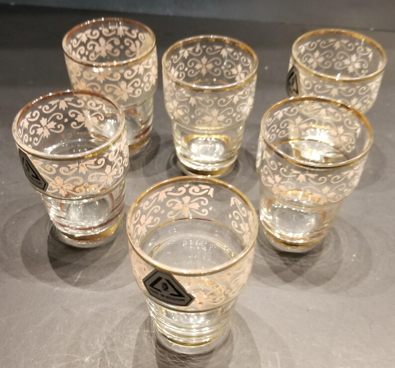Vintage Shot Glasses Set of 6 Glasses Belgium Made Hand Etsy