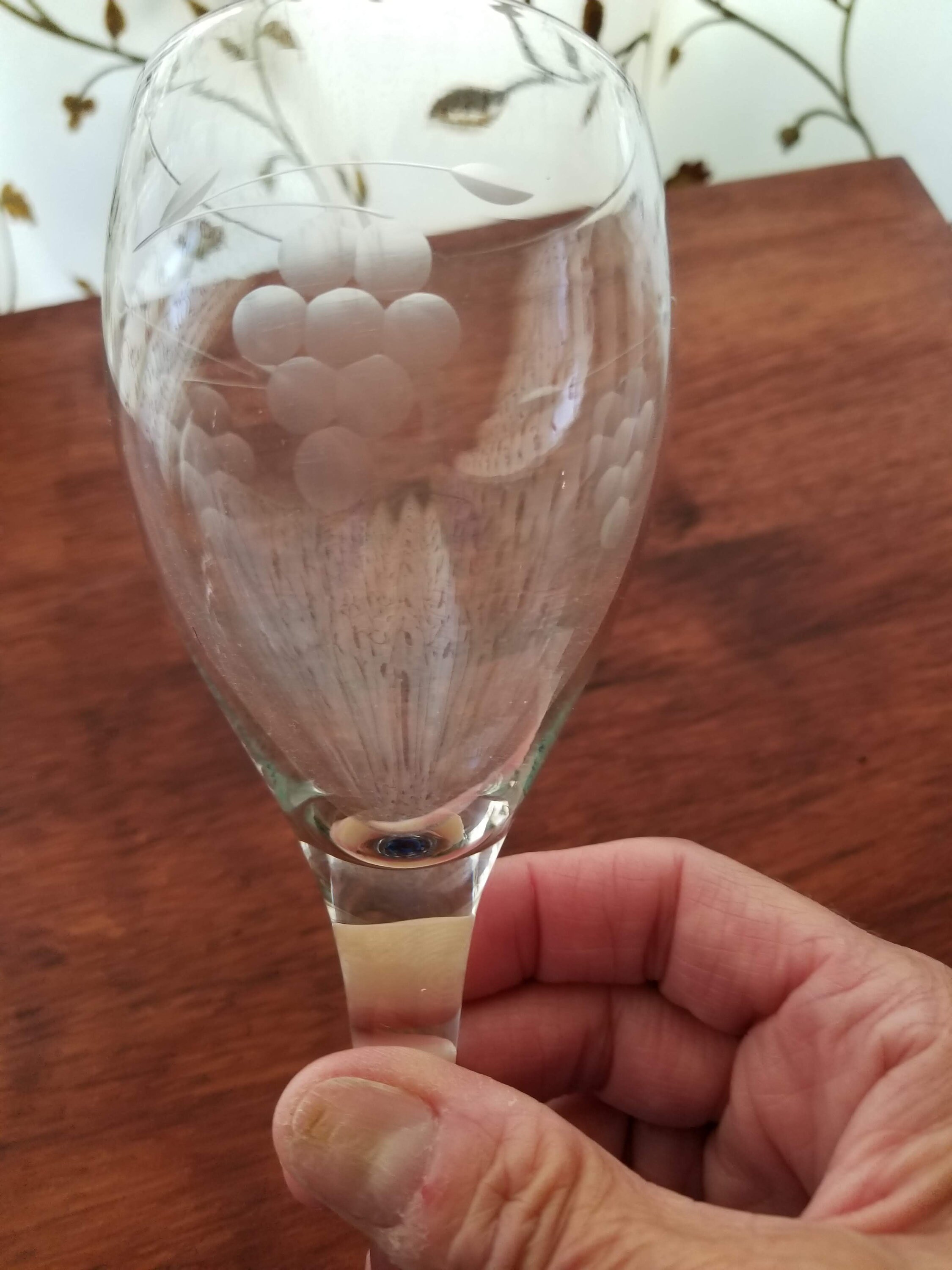 Wine Glasses Grape Leaf Pattern 8 oz Wine Goblets Etched Etsy