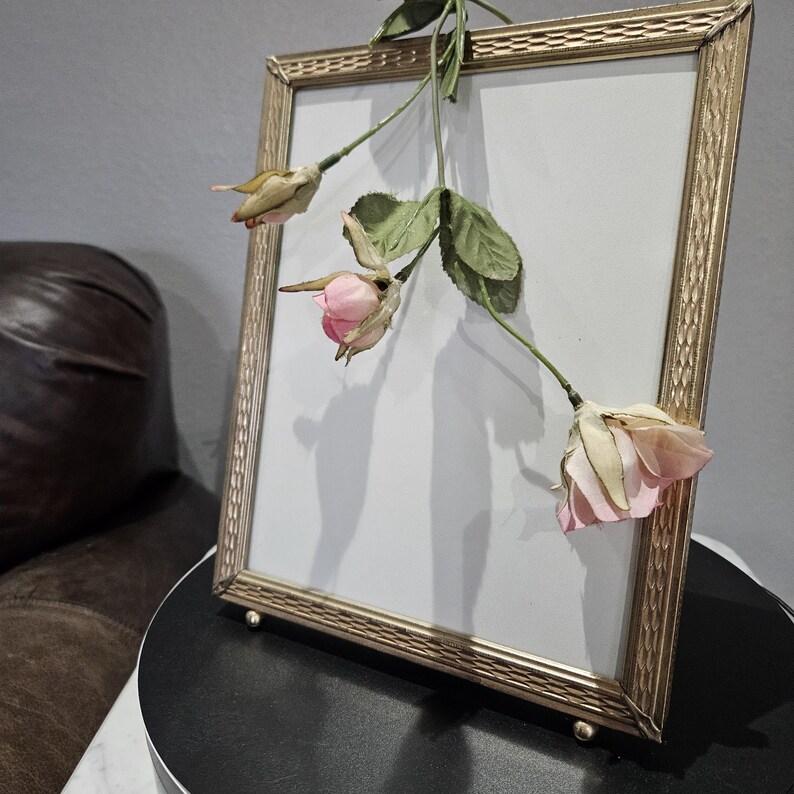 Vintage Gold Metal 8x10 Photo Frame Footed- Art Deco - Etsy