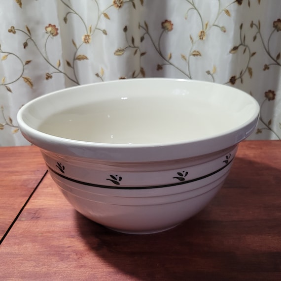 Roseville Ohio Pottery Large 6 Quart Mixing Bowl With Green 