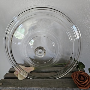 Vintage Clear Glass 12.25 Inch Round Replacement Lid Vintage Cookware Sold Separately #20