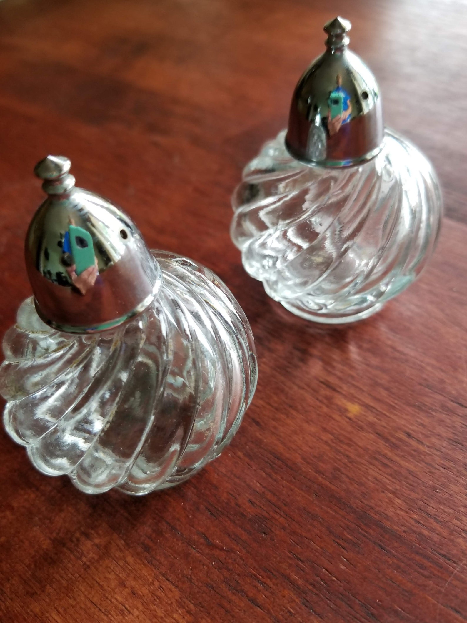 Vintage Salt and Pepper Shakers Retro Shakers Swirl Design Etsy