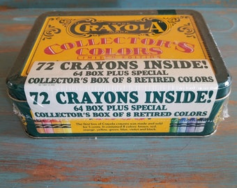 Crayola Crayons 72 Crayons Collector's Colors Limited Edition 8 Retired Colors NOS Never opened Tin
