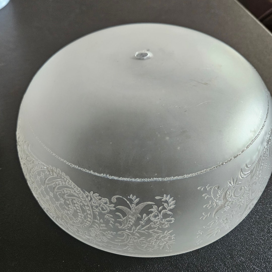 Ceiling Lamp Shade Clear Glass Lamp Shade With Raised Floral Etsy