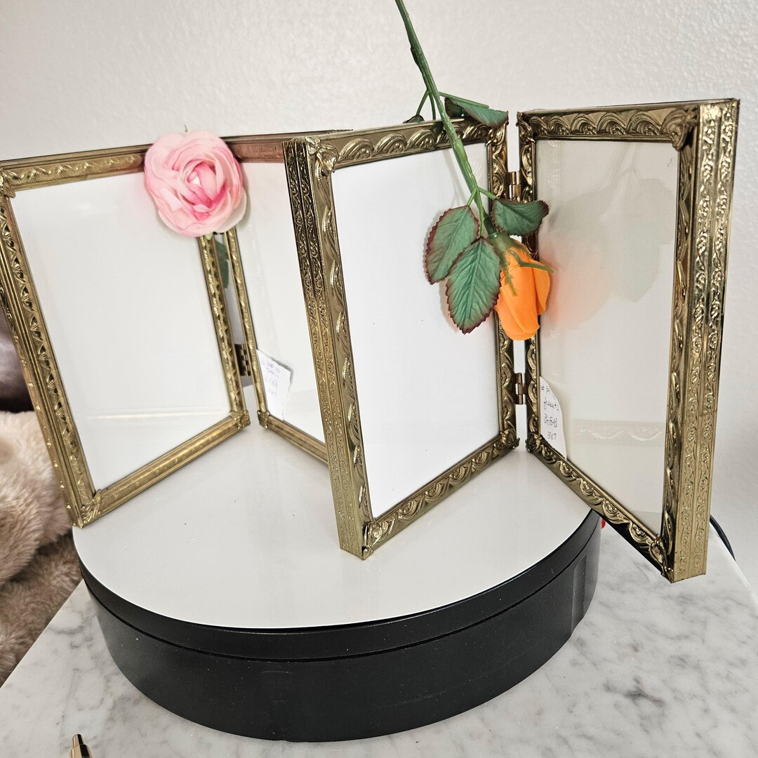 Vintage 5x7 Bi-fold Gold Tone Picture Frames: Choice - Etsy