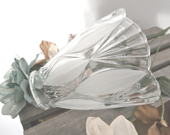 Vintage Frosted Glass Lamp Shade: Retro Clear Glass Design