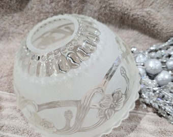 Frosted And Clear Glass Replacement Pendent Torchiere Shade