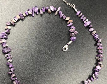 Colar com Ametista Natural: Cordão de Cura de Chakras com Contas