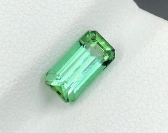 1.90ct Bluish Green Tourmaline Gemstone: Emerald Cut, Afghanistan