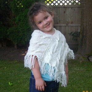 Caireann cable Shawl Poncho for baby and toddler PDF knitting pattern in English only
