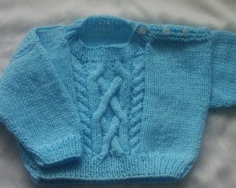 Micheal aran baby sweater PDF knitting pattern