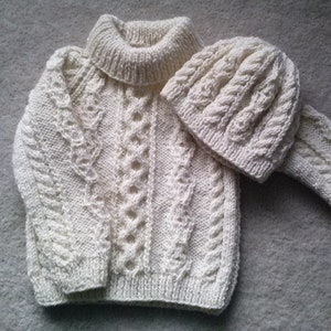 Donal child's traditional aran sweater PDF knitting pattern