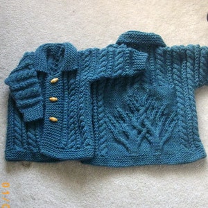MacDara aran coat for baby or toddler, PDF knitting pattern in English only