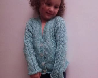 Dearbhla girl's cable cardigan PDF knitting pattern