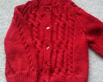 Ciaran toddler aran cardigan PDF knitting pattern
