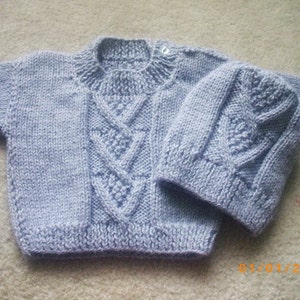 Ardan baby and toddler sweater and hat PDF knitting pattern