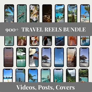 900+ Travel Video Reels Bundle: MRR TikTok Content (Canva Editable)