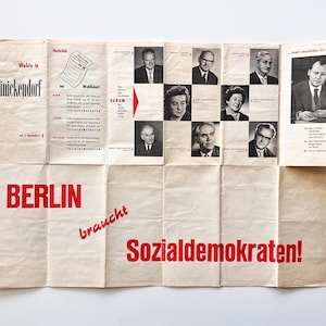 Berlin Reinickendorf, 60er Jahre, Vintage Stadtplan, Karte
