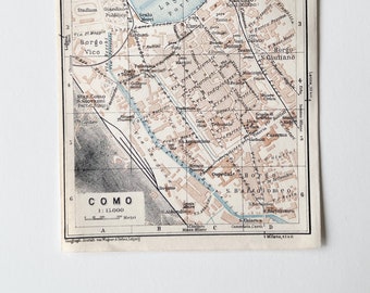 Como, Italy – 1931 Vintage Map – original lithography