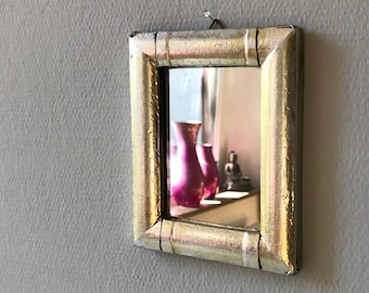 Seltener versilberter Vintage Spiegel, 70er / 80er Jahre