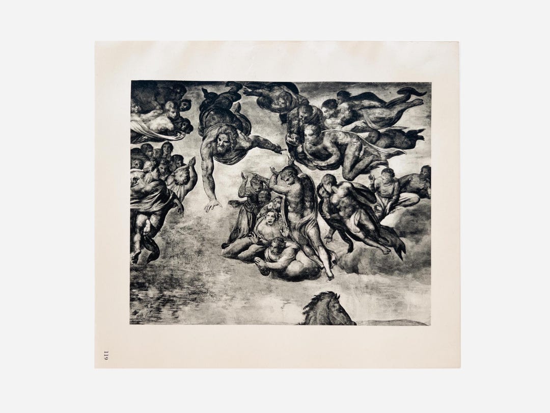 ミケランジェロ：最後の審判 – 1940年のオリジナル銅版画 - Etsy 日本