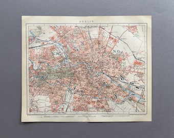 1898 – Berlin | Antike originale Farblithografie | Historischer Stadtplan der Reichshauptstadt