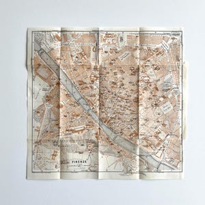 Florenz, Italien – 1931 Vintage Stadtplan – original Lithographie