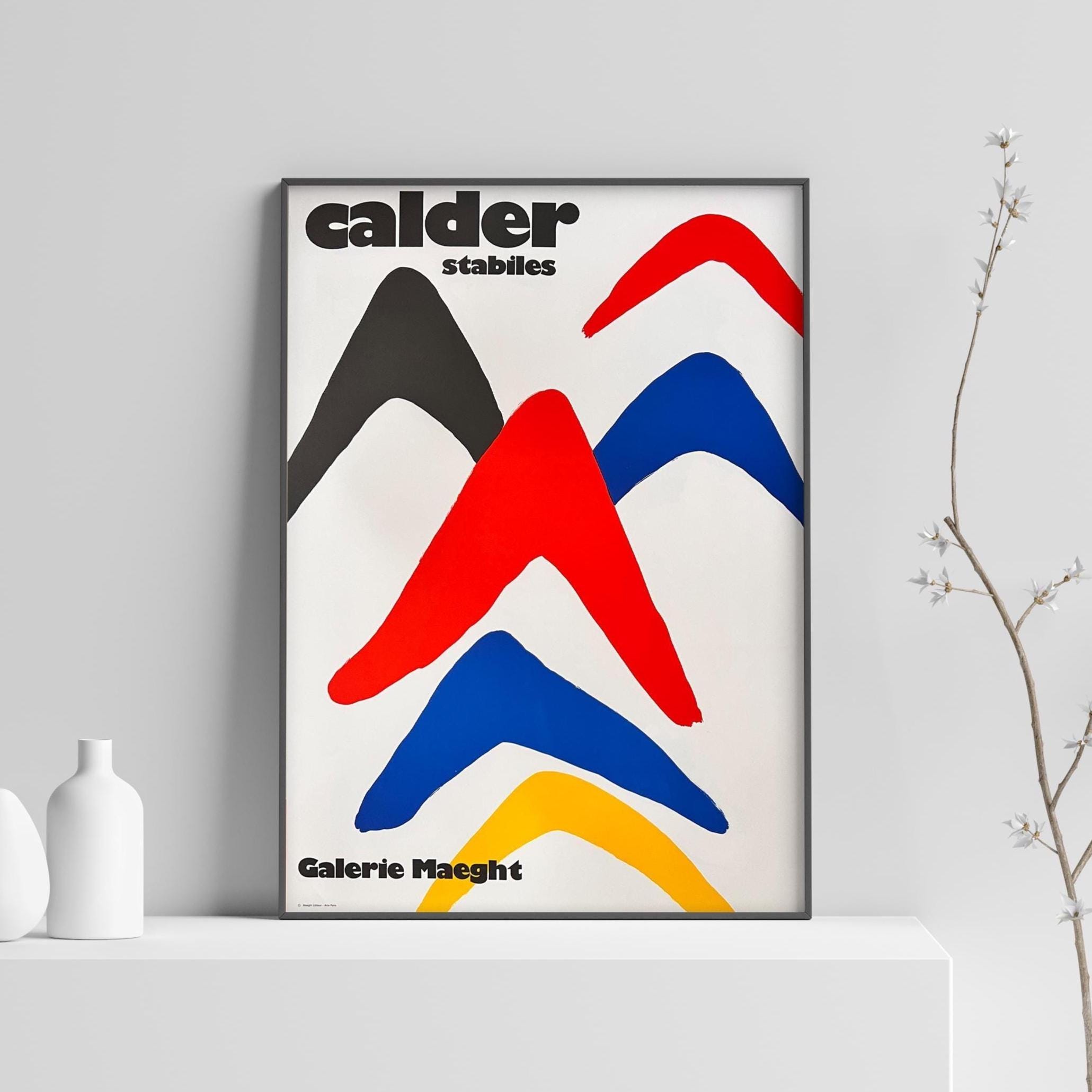 額装済/Galerie Maeght/アレクサンダー カルダー/ポスター Alexander Calder – “stabiles”, Galerie Maeght Paris 1971