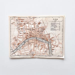Pisa, Italien | original Lithografie | 1931 Vintage Stadtplan