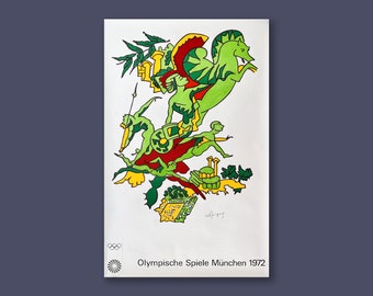 Original Lithographie, Kunstplakat, Charles Lapicque, Olympische Spiele 1972, München