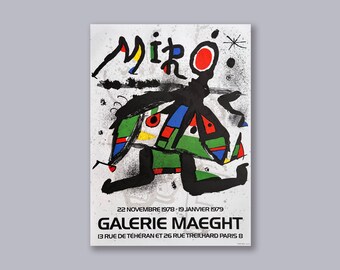 1959年 ジョアン・ミロ リトグラフ マーグ画廊展ポスター（1953年