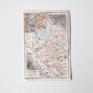 Como, Italien – 1931 Vintage Stadtplan – original Lithografie