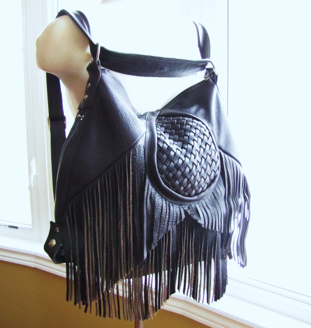 MarronMain À En Sac Franges Cuir HoboDos D9H2WeEIY