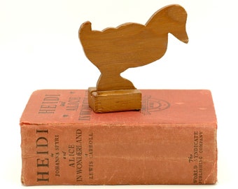 Vintage Wooden Duck Toy, primitive wood farm animal, barnyard animal Waldorf toy, wood duck figure, farmhouse decor, Nash Toys California