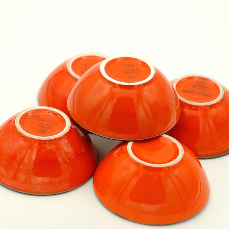 Vintage SMF Schramberg small bowls hand painted German art pottery Sambesi set of 5 bowls