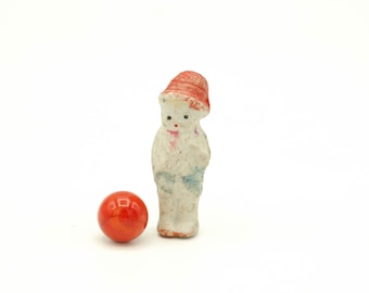 Vintage Bisque Boy doll, little ceramic boy chippy and imperfect