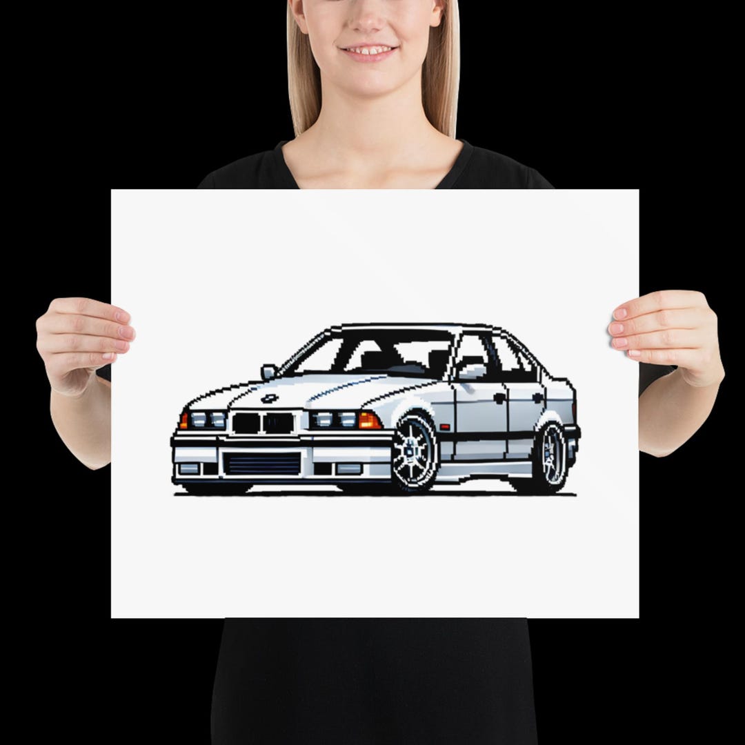 BMW E36 Pixel Art Poster - Etsy