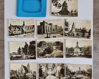 Vintage Leipzig Photos 1969: Set of 10 Black & White German Pictures