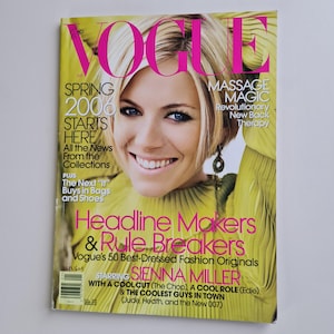 Vogue USA January 2006 Edition, American Vogue, Sienna Miller Cover, Vintage Vogue magazines, vintage gift for birthday