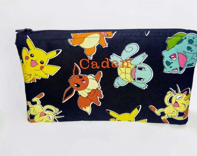 POKEMON Pencil Case/zipper Pouch/personalized Pencil Case/back Etsy