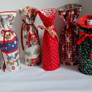 Wine Bottle Gift Bags, Hostess Gift, Housewarming Gift, Christmas Gift Bags, Ready to Ship