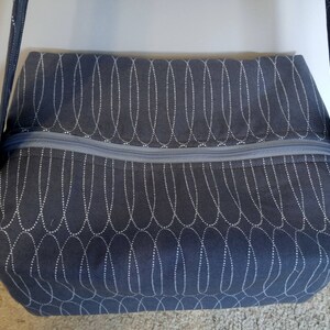 Gray Cotton Shoulder Handbag: Large Zipper Travel Bag image 2