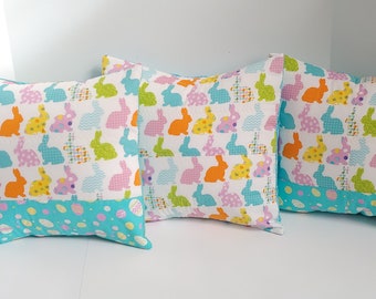 Easter Pillow Covers, Quilted Pillow Covers, 13 x 13 Easter Pillow Covers, Easter Pillow Covers, Easter Decor, READY TO SHIP