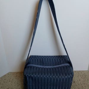 Gray Cotton Shoulder Handbag: Large Zipper Travel Bag image 1