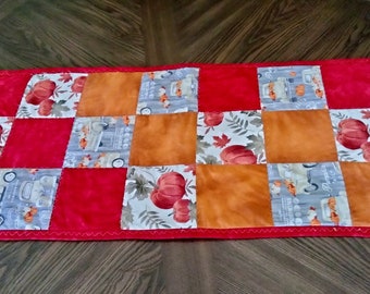 Quilted Fall Tablerunner, Pieced Tablerunner, Fall Decor, Thanksgiving Decor, Table topper