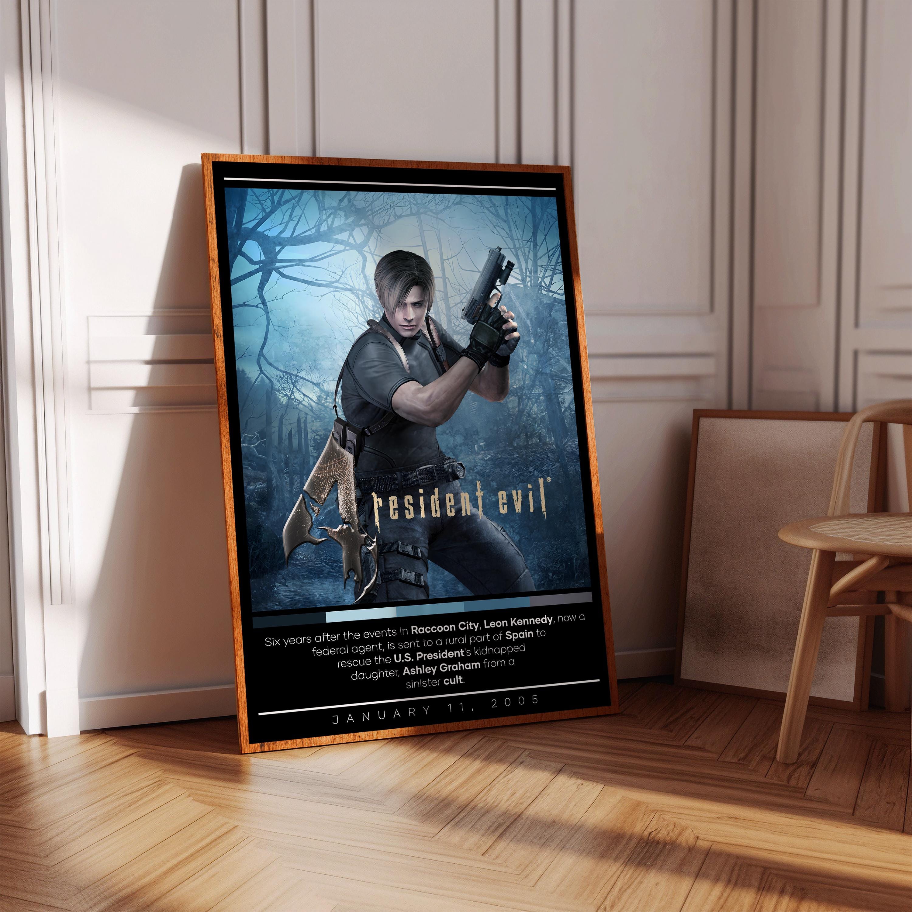 Resident Evil 4 Poster Print | Gaming Poster | 3 Colors | Gaming Decor | Video Game Poster | Gaming Gift | Video Game Print | Gaming Cover