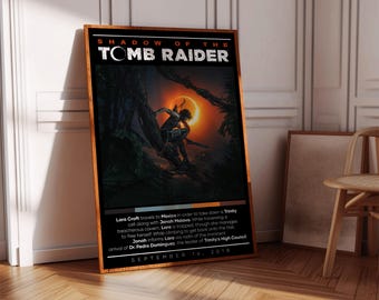 Impresión de póster de Shadow of the Tomb Raider / Póster de videojuegos / 3 colores / Decoración de videojuegos / Póster de videojuegos / Regalo de videojuegos / Impresión de videojuegos
