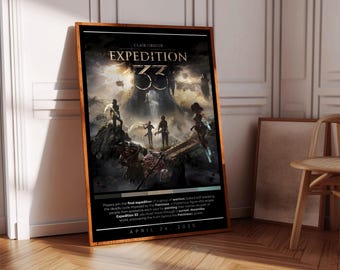 Clair Obscur Expedition 33 Poster Print | Gaming Poster | 3 Colors | Gaming Decor | Video Game Poster | Gaming Gift | Video Game Print