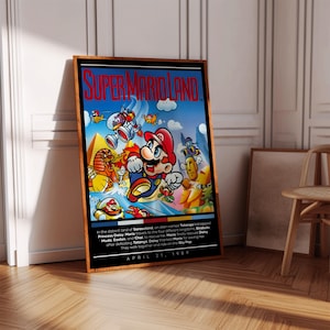 Super Mario Land Poster Print | Gaming Poster | 3 Colors | Gaming Decor | Video Game Poster | Gaming Gift | Video Game Print | Gaming Cover