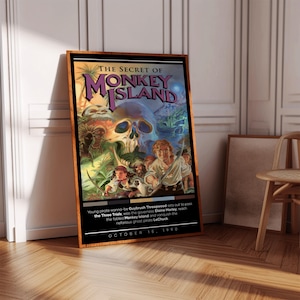 The Secret of Monkey Island Poster Print | Gaming Poster | 3 Colors | Gaming Decor | Video Game Poster | Gaming Gift | Video Game Print